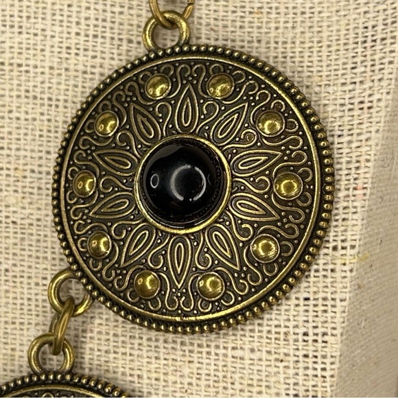 TRIBAL BOHO BOHEMIAN NECKLACE BRONZE LOOK STYLE CHAIN STYLE - Picture 3 of 14